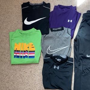 5 long sleeve Nike and under armor shirts